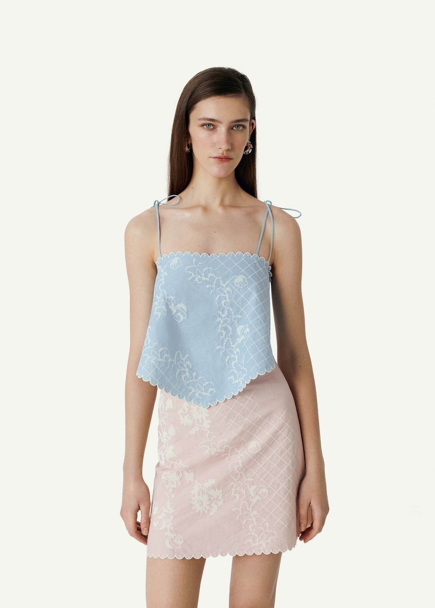 Спідниця з вишивкою Тин рожева