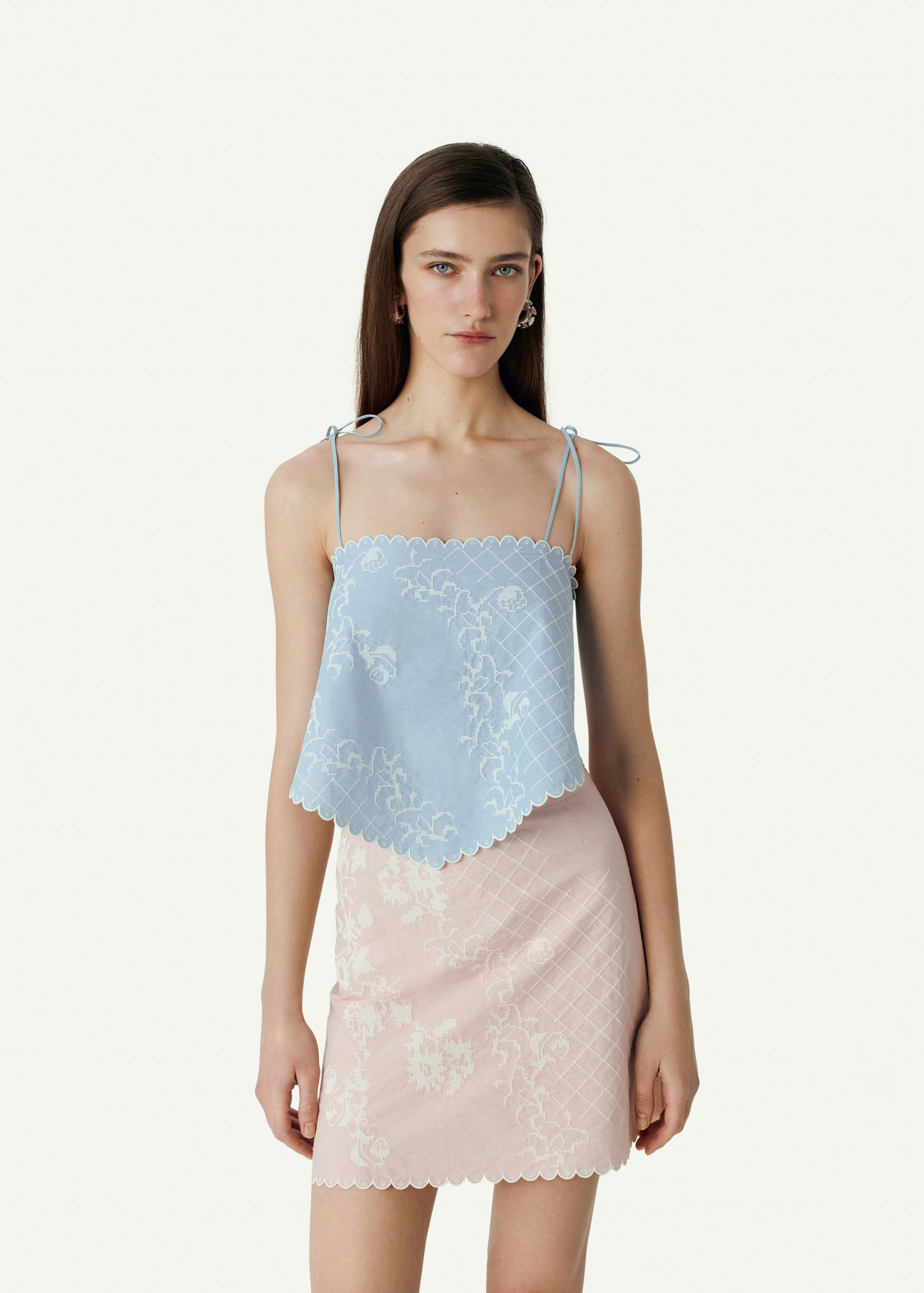 Топ-хустка з вишивкою Тин блакитний slide 3