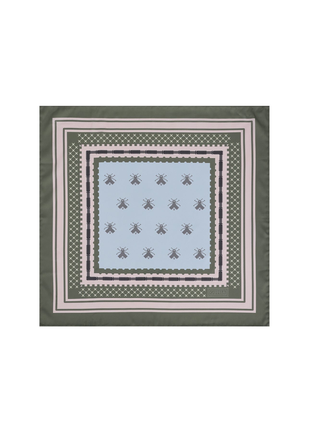 Хустка Бджілка шовкова зелена slide 1