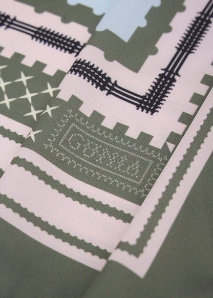 Хустка Бджілка шовкова зелена