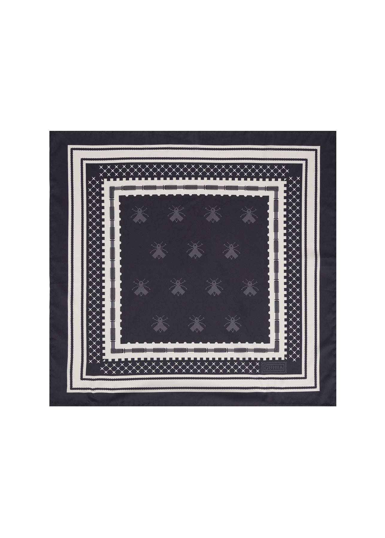 Хустка Бджілка шовкова чорна slide 1