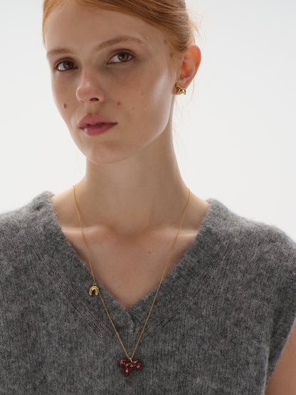 Сережки Коник в позолоті й емалі