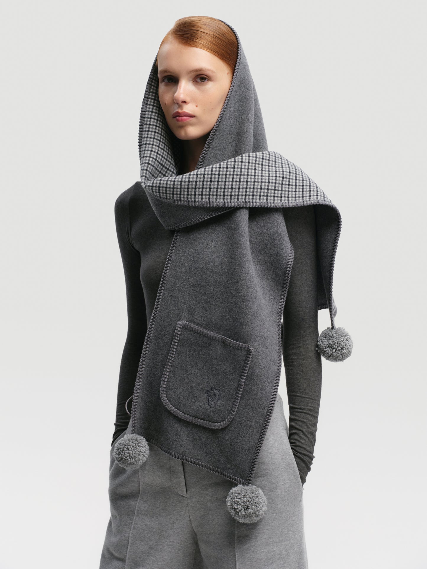 Шарф з кашеміру GUNIA сірий