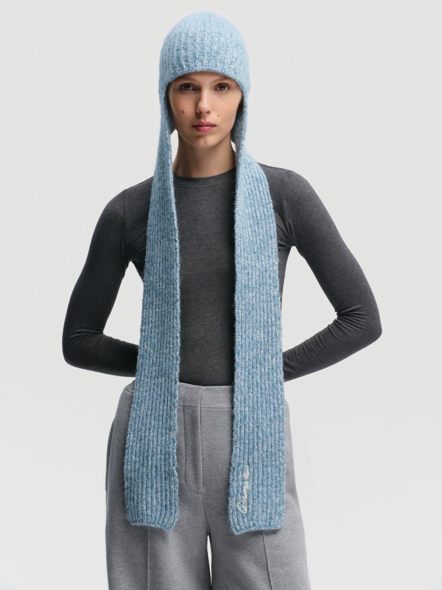 Blue hat-scarf