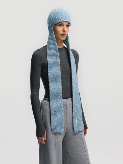 Blue hat-scarf