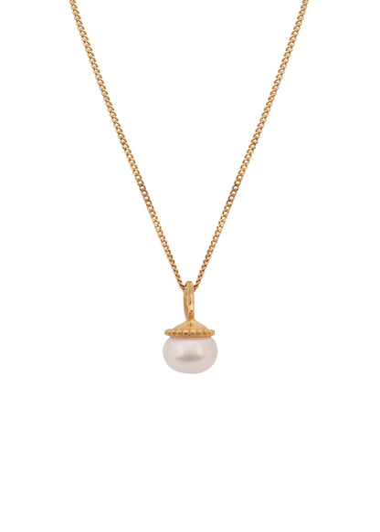 Кулон з білою перлиною на ланцюжку