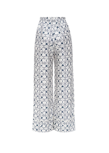 Silk pants 'Vechornytsi' in milk