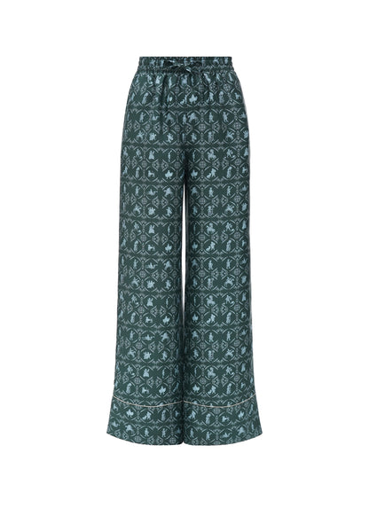 Silk pants 'Vechornytsi' in dark