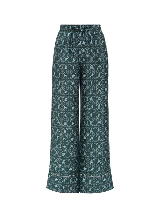 Silk pants 'Vechornytsi' in dark