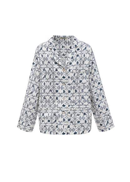 Silk shirt 'Vechornytsi' in milk