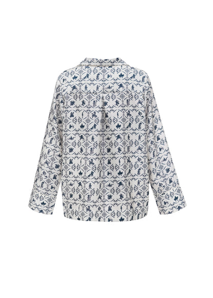 Silk shirt 'Vechornytsi' in milk