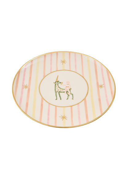 Тарілка Одноріг рожева