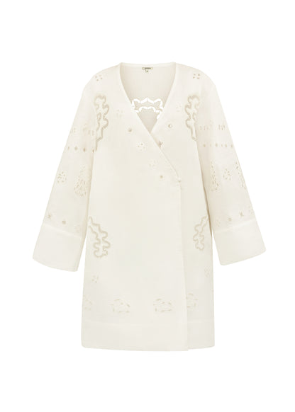 LIANA Milk Embroidered Robe