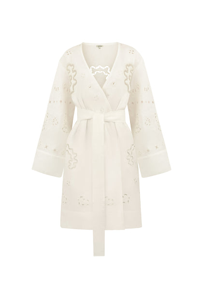LIANA Milk Embroidered Robe
