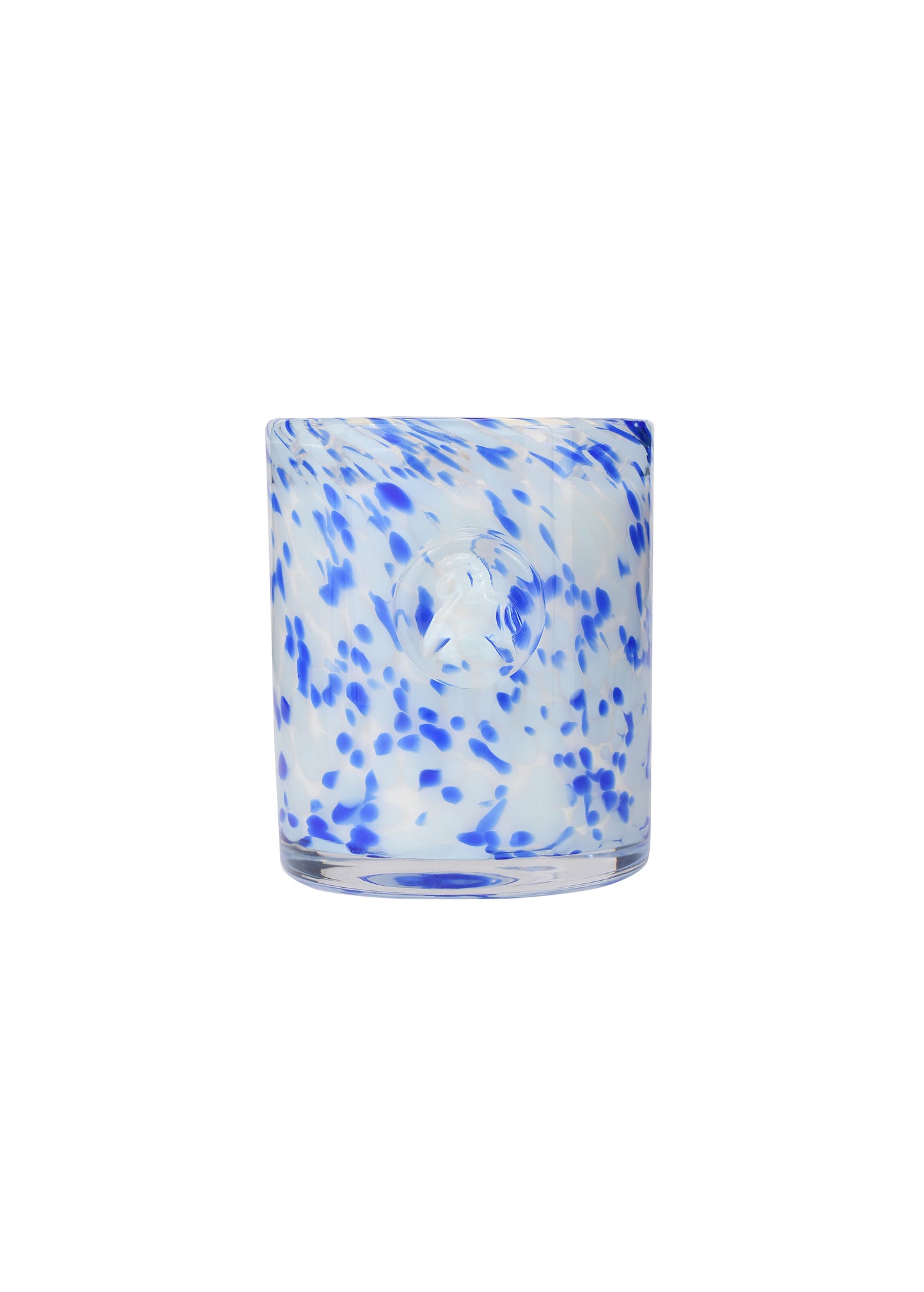 Свічка в стакані Коник синя
