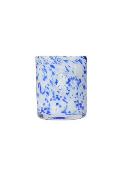 Свічка в стакані Коник синя