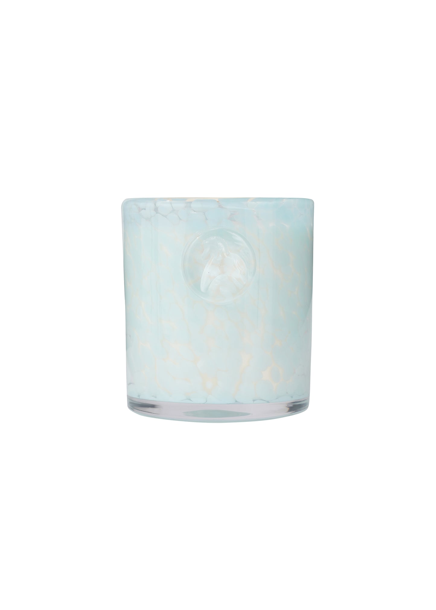 Свічка в стакані Коник блакитна