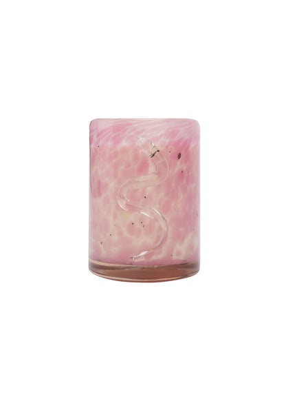 Serpent Glass Candle in Pink