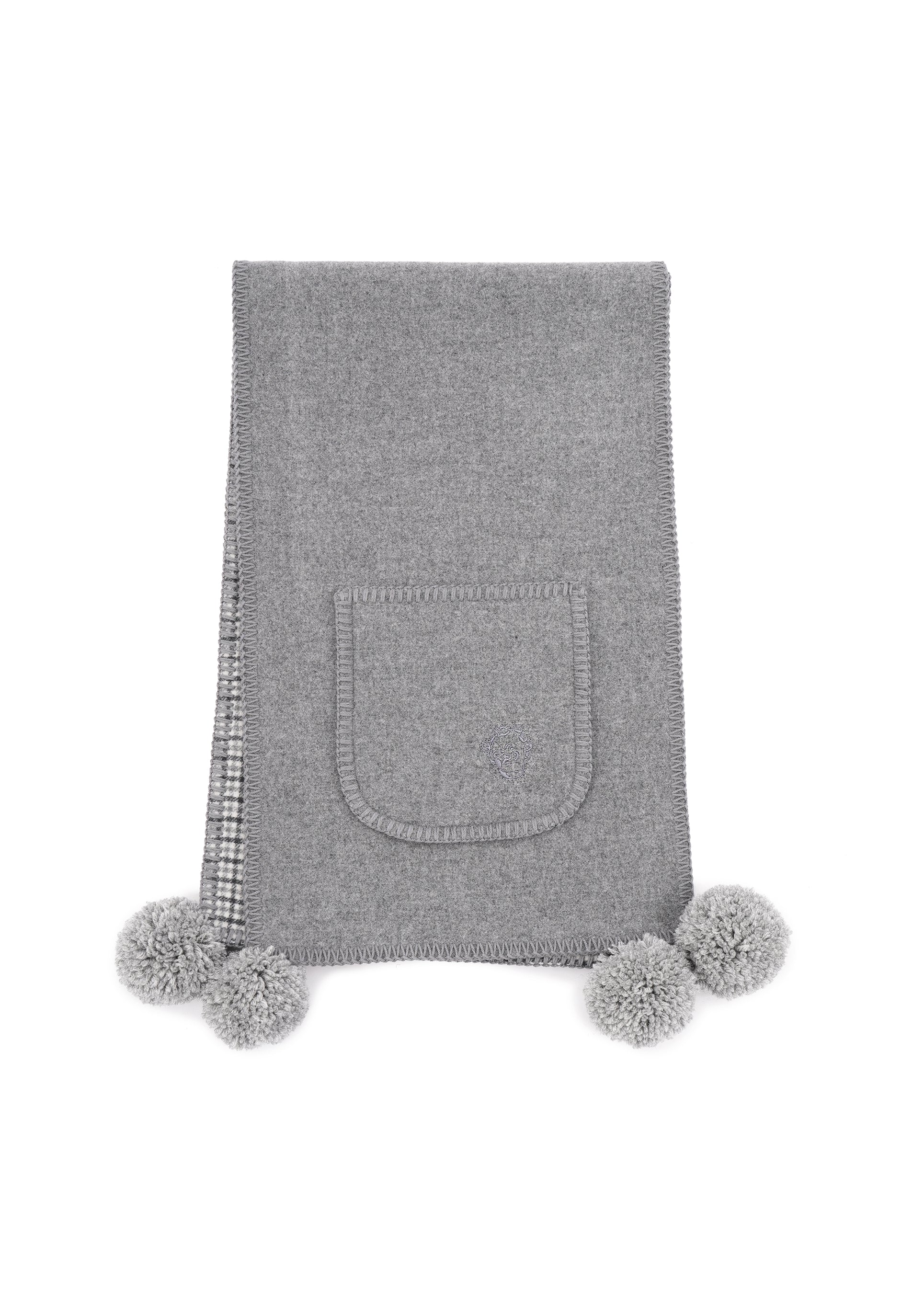 Шарф з кашеміру GUNIA сірий slide 1