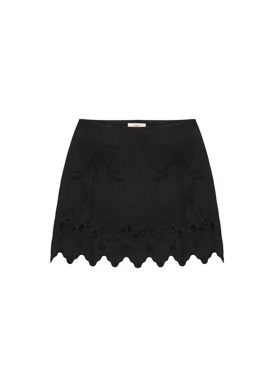 Yasna Embroidered Skirt in Black