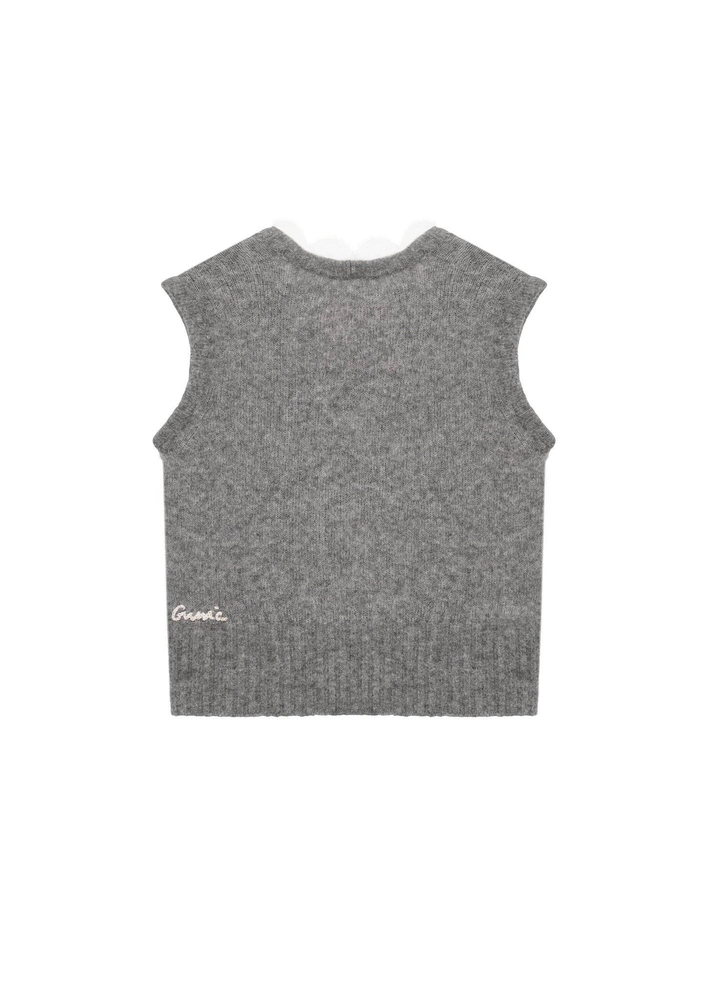 Жилет з мереживом сірий