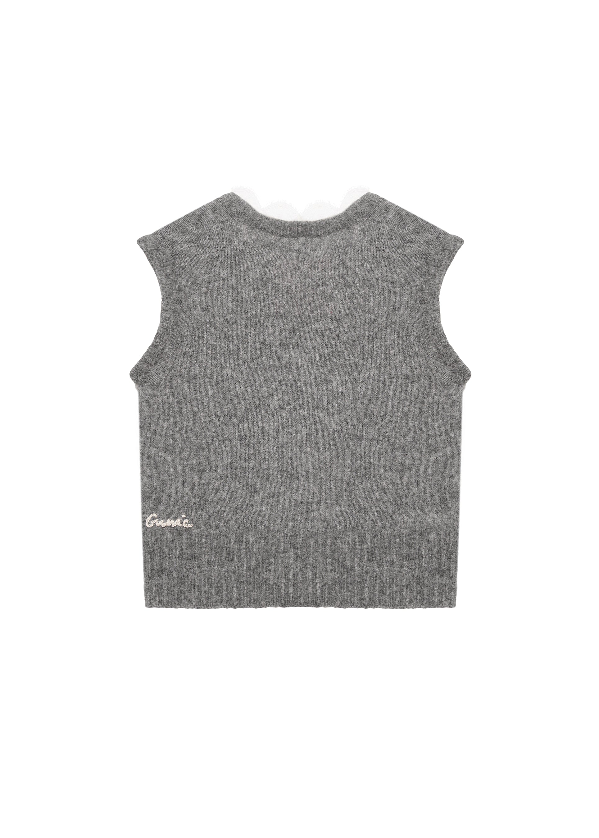 Жилет з мереживом сірий фото