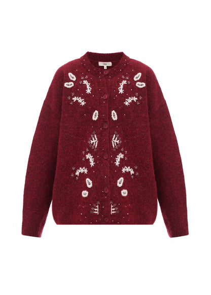 Squill Cardigan in Burgundy