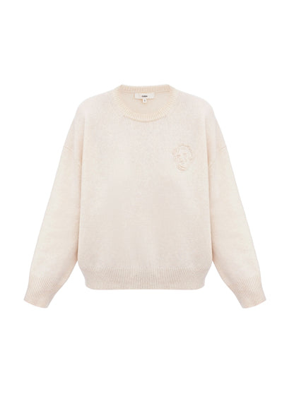 Светр з янголом молочний