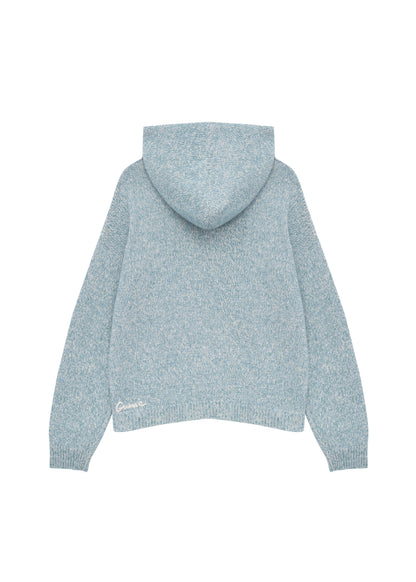 Hooded Mélange Sweater in Blue