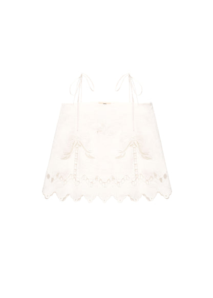 Yasna Embroidered Top in Milk