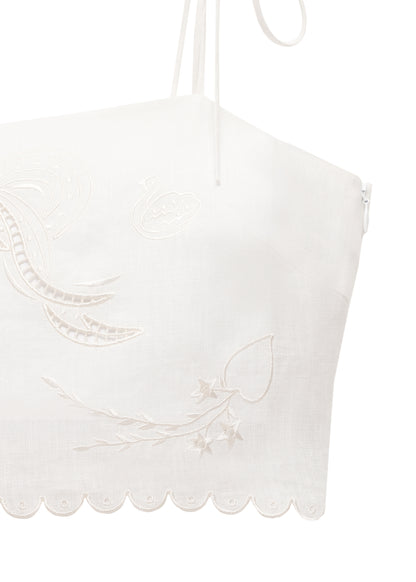 Yasna Embroidered Bra in Milk