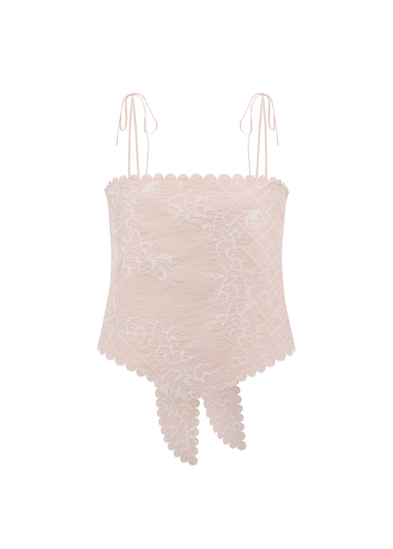 Топ-хустка з вишивкою Тин рожевий