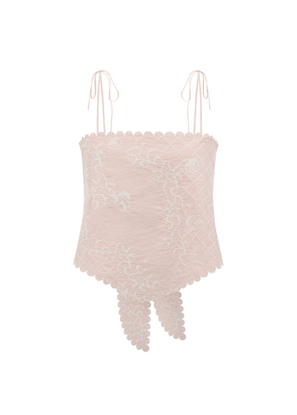 Топ-хустка з вишивкою Тин рожевий