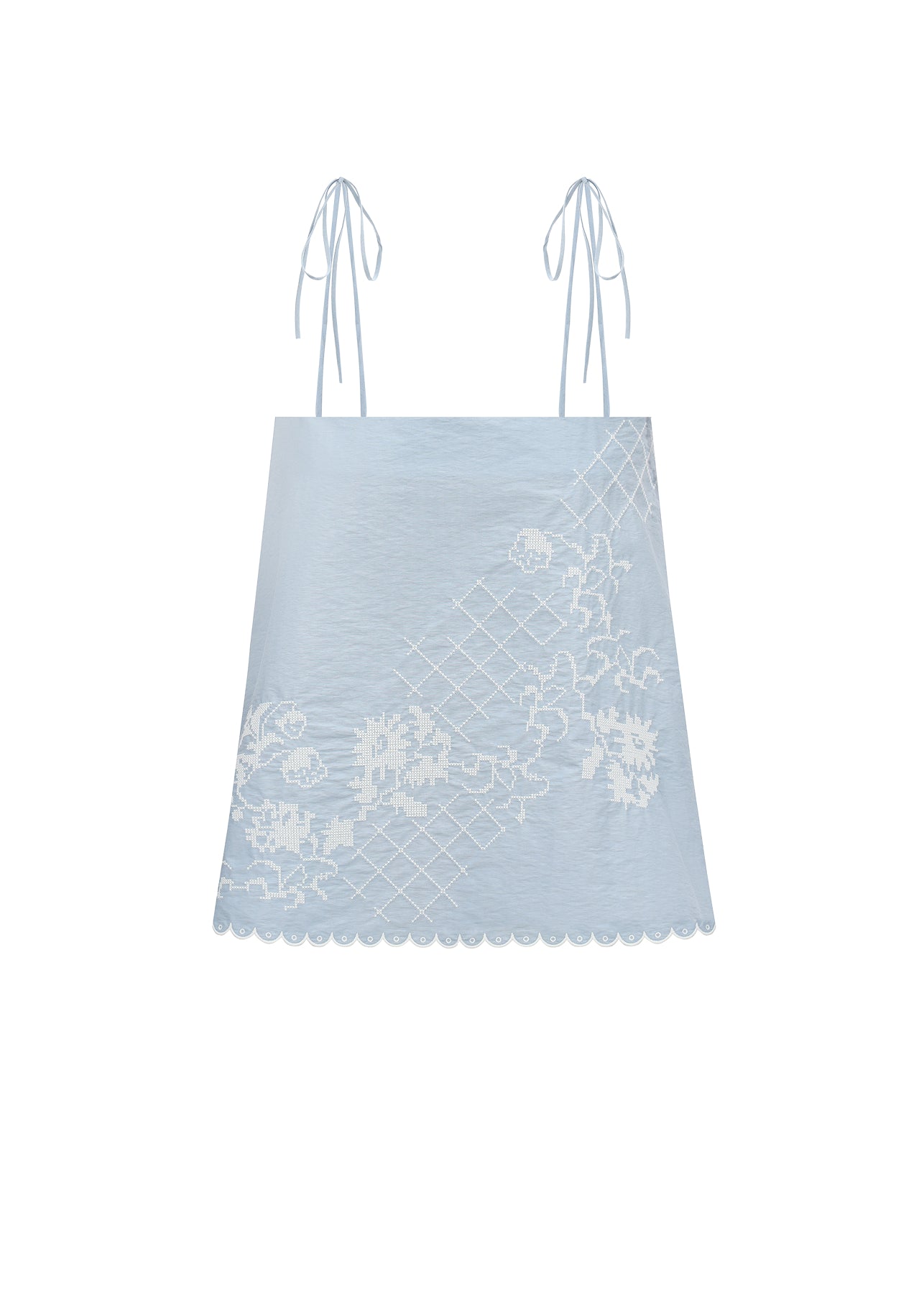 Top with Tyn Embroidery in blue slide 1