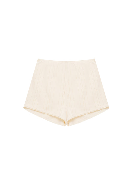 Textured Shorts in Milk