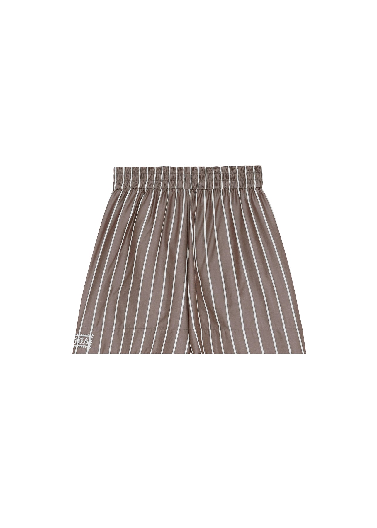 Шорти-спідниця коричневі в білу смужку slide 1
