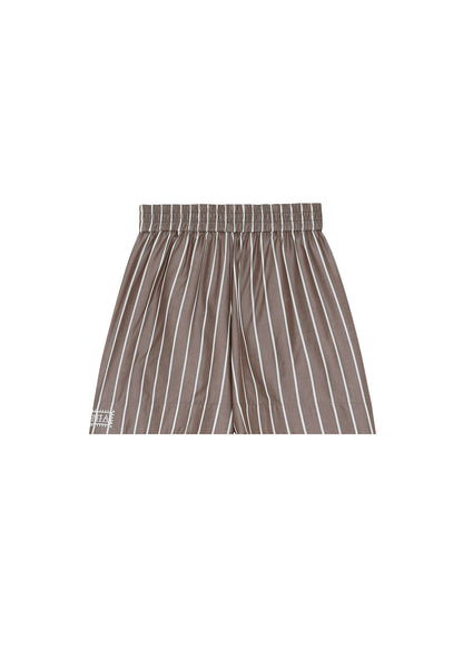 Шорти-спідниця коричневі в білу смужку