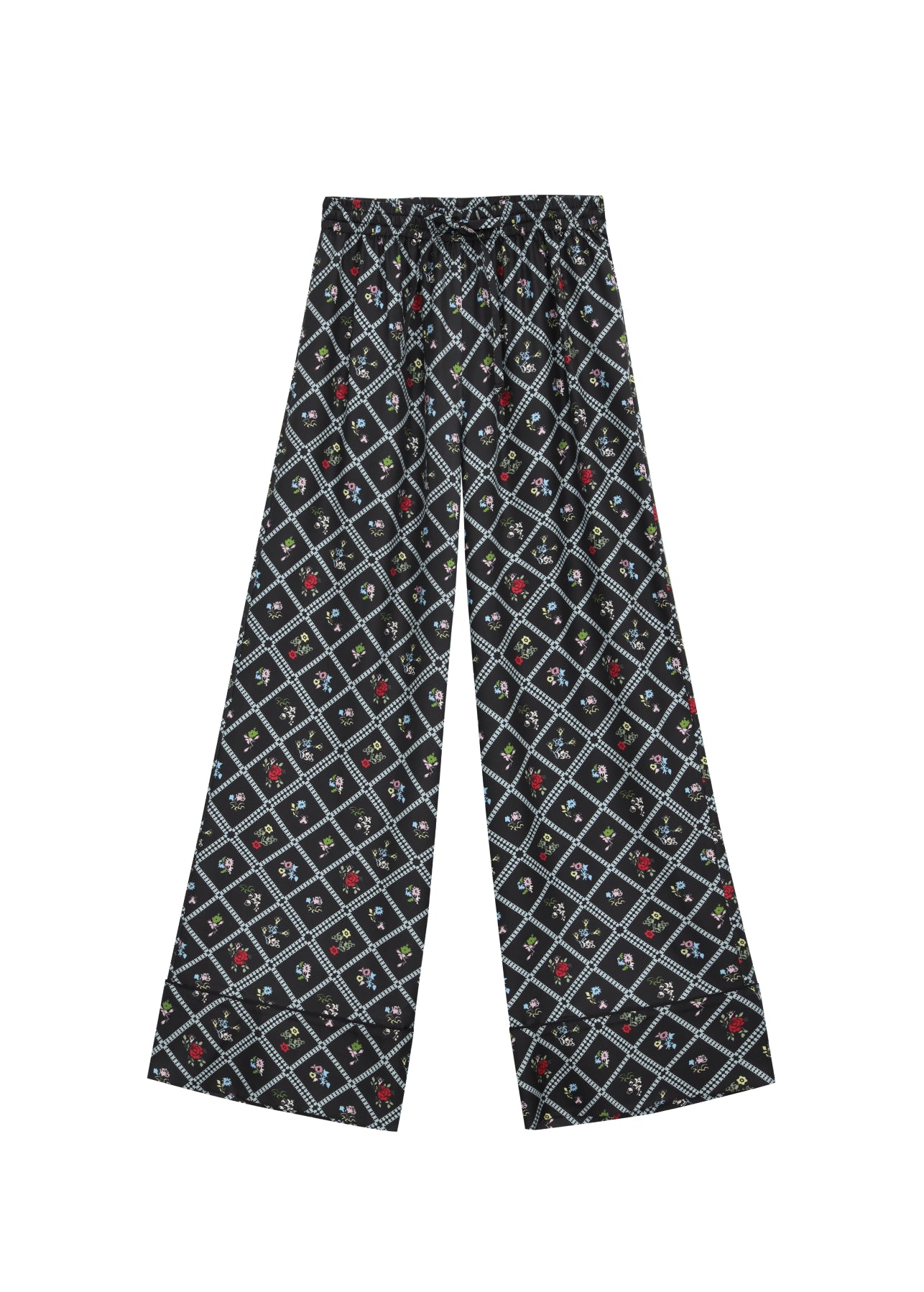 Шовкові штани з принтом Ружа в чорному slide 3
