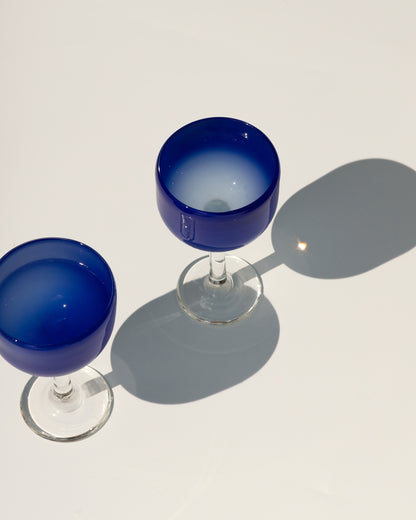 Guta glass goblet in Blue