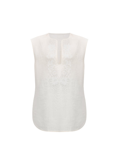 Embroidered Drop Vest