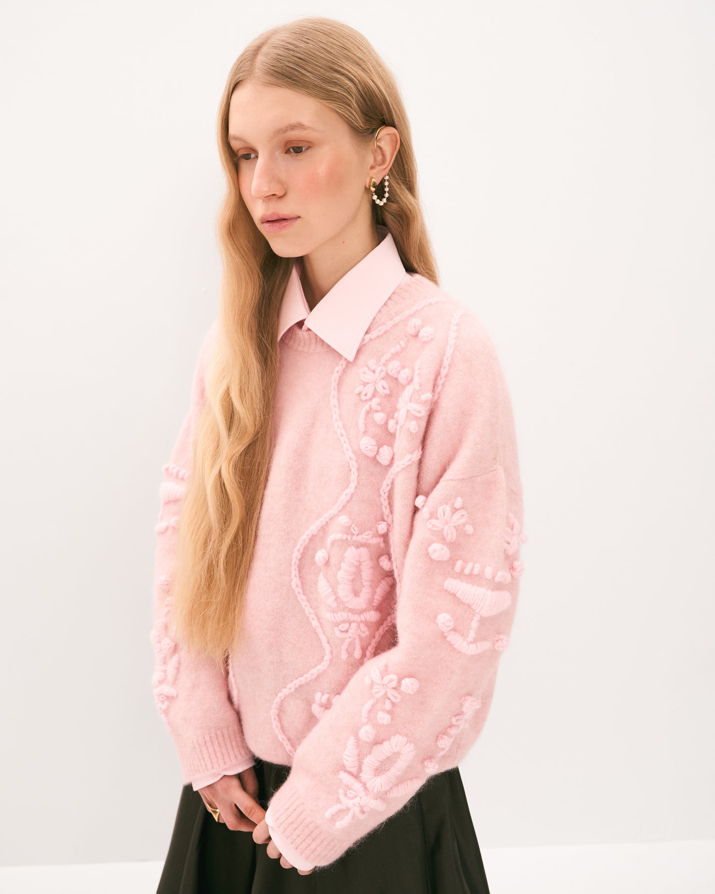 Светр Квіти рожевий