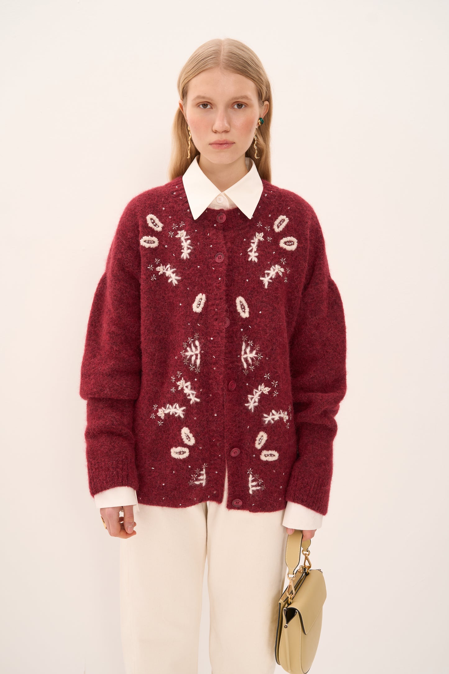 Кардиган Проліски бордовий