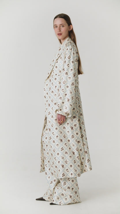 Шовкова сорочка з принтом Ружа в молочному