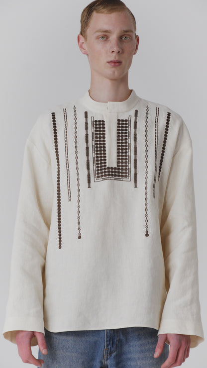 Сорочка чоловіча Ярема молочна