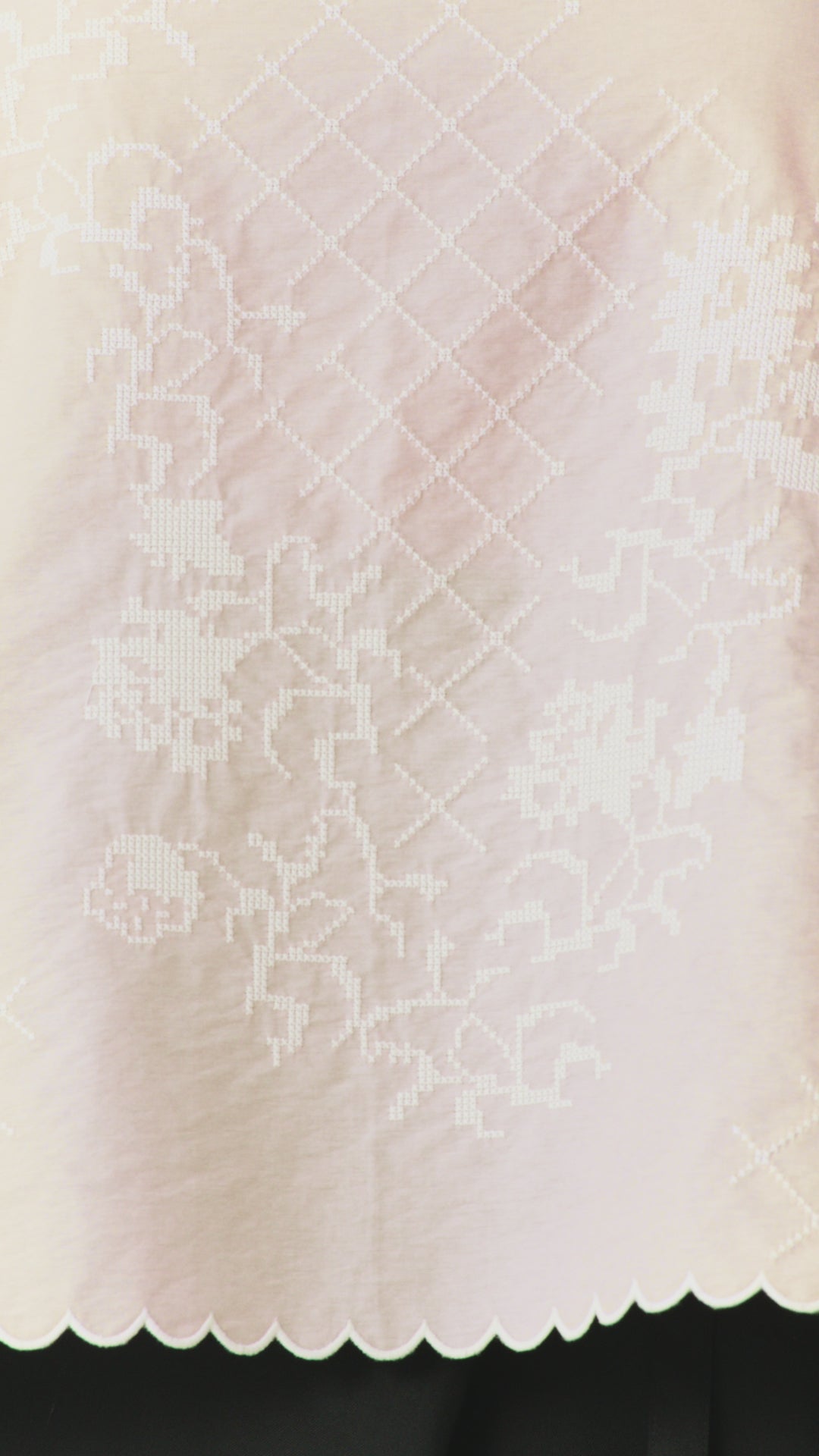 Open Back Embroidered Top in pink фото