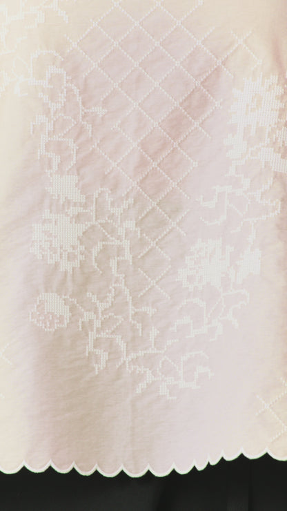 Open Back Embroidered Top in pink